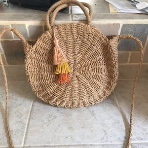Woven cross body bag